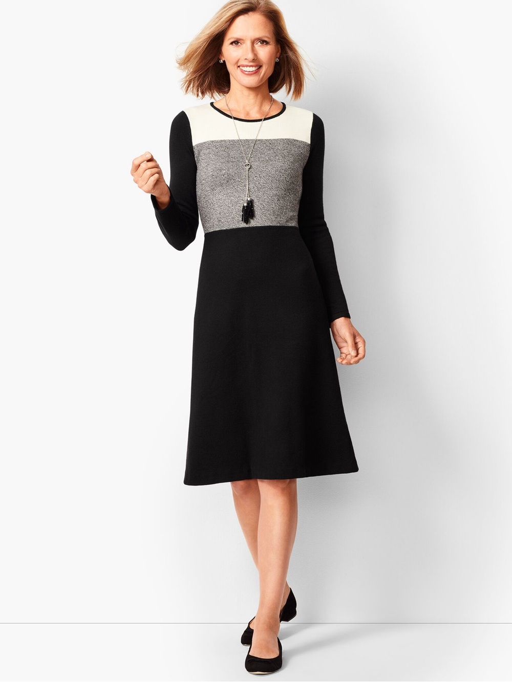 Colorblock Marble Sweater Dress